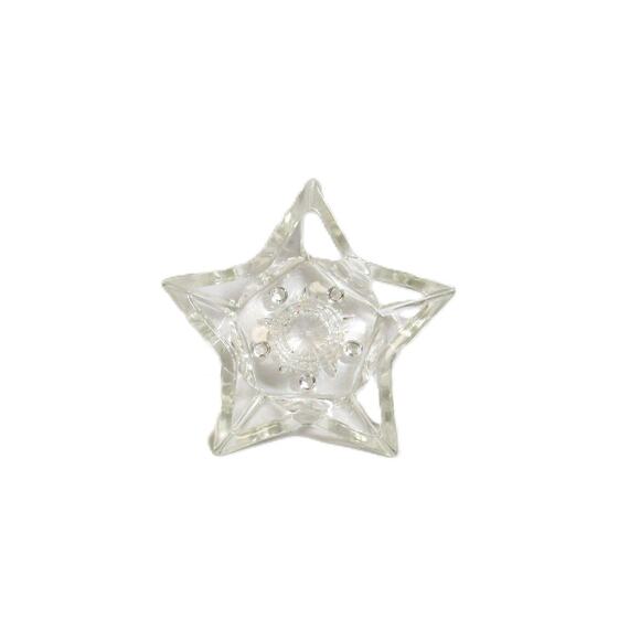 Candle Holder Star Shaped Clear Glass for Tapered Candles Holiday Decor - Picture 1 of 3